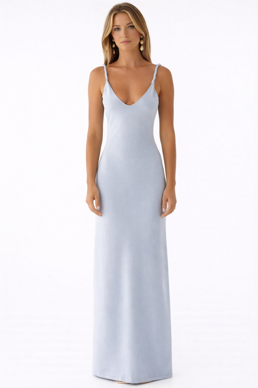 Vestido Longo Decote V Ivory Zanaree