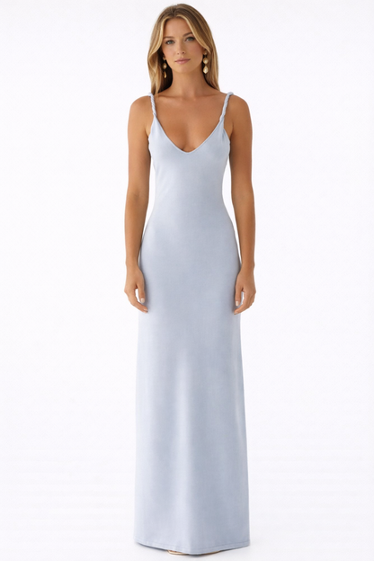 Vestido Longo Decote V Ivory Zanaree